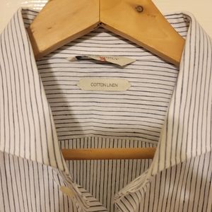 Suitsupply Cotton Linen Shirt 16.5. Extra Slim Fit